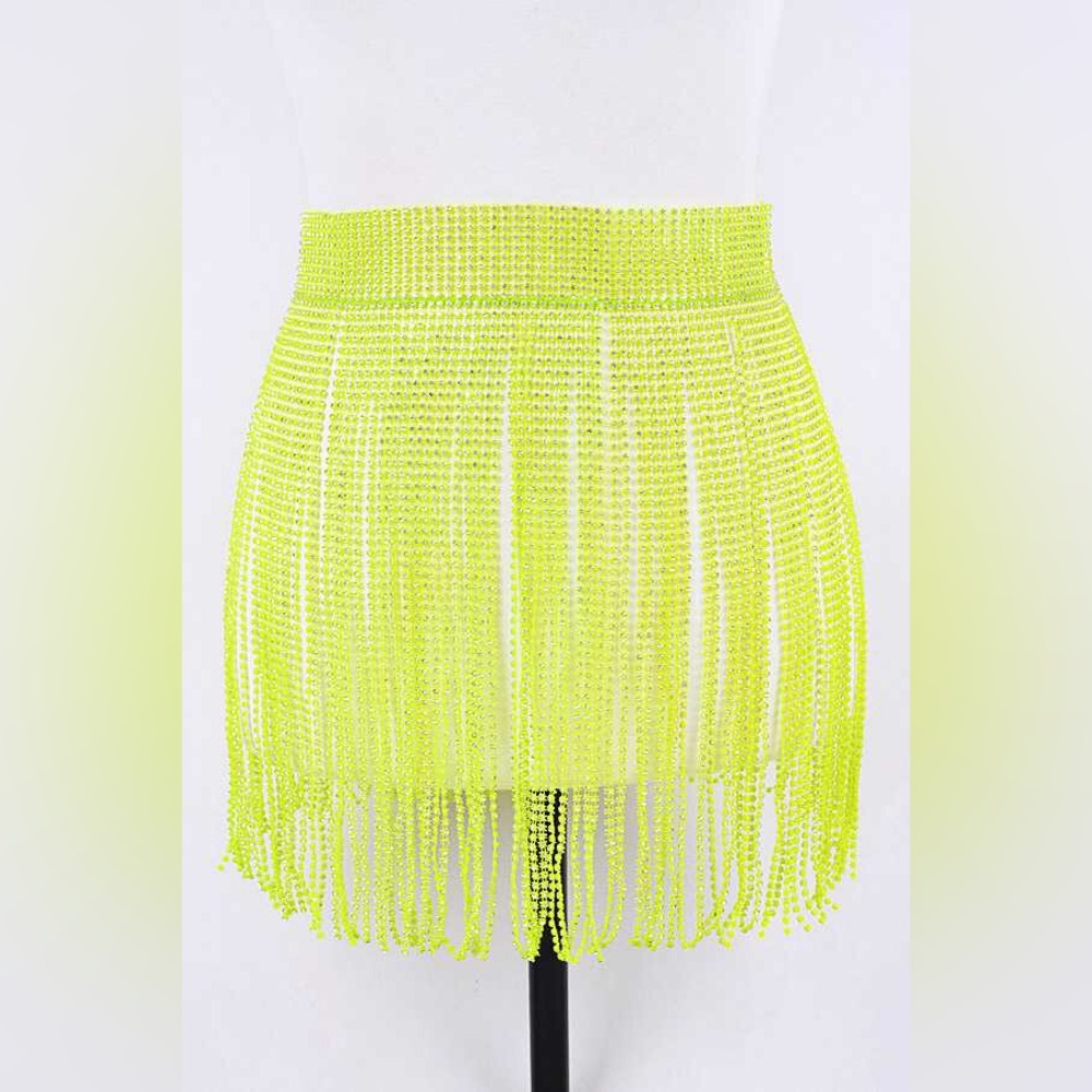 Rhinestone Fringe Chain Statement Belt - Picture 6 of 7